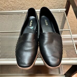 Aldo Classic Black Leather Loafers